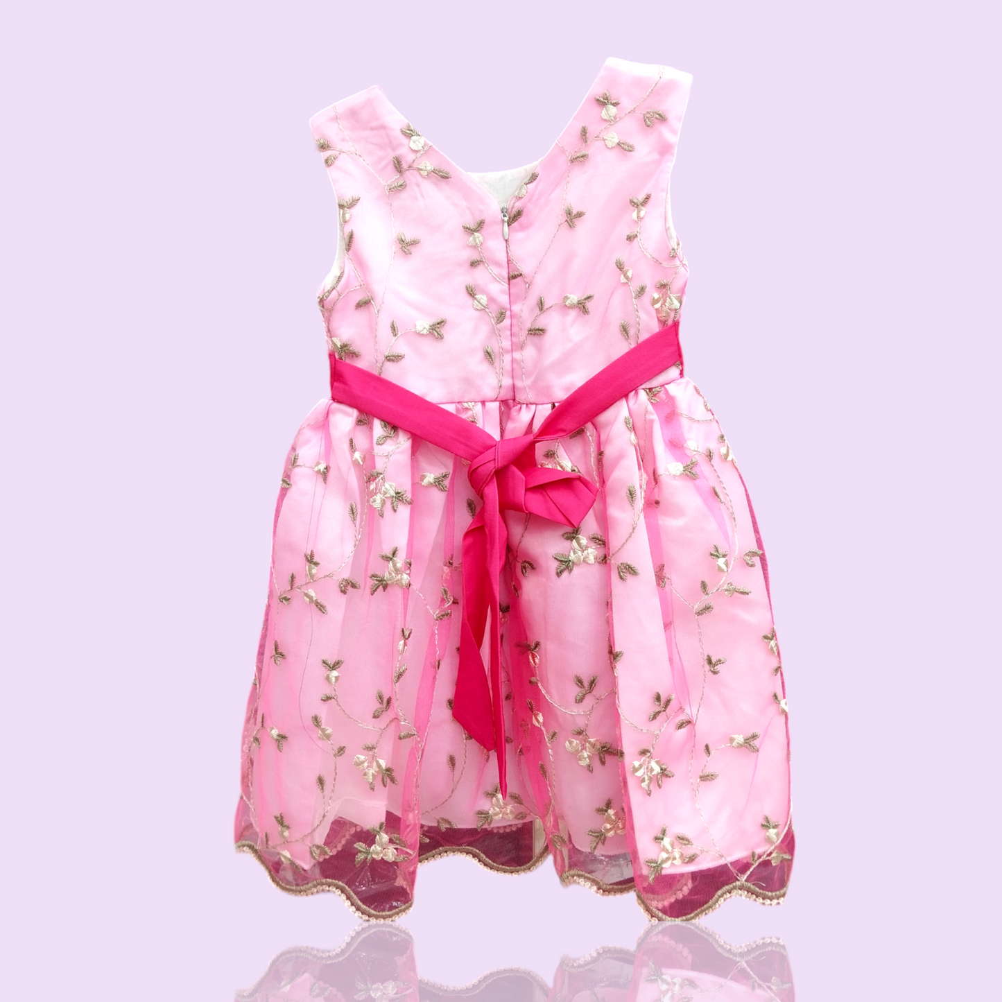 GIRLS FANCY FROCK HOT PINK