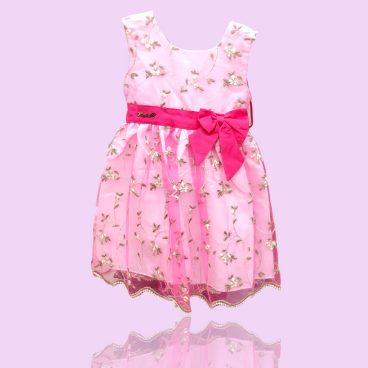 GIRLS FANCY FROCK HOT PINK