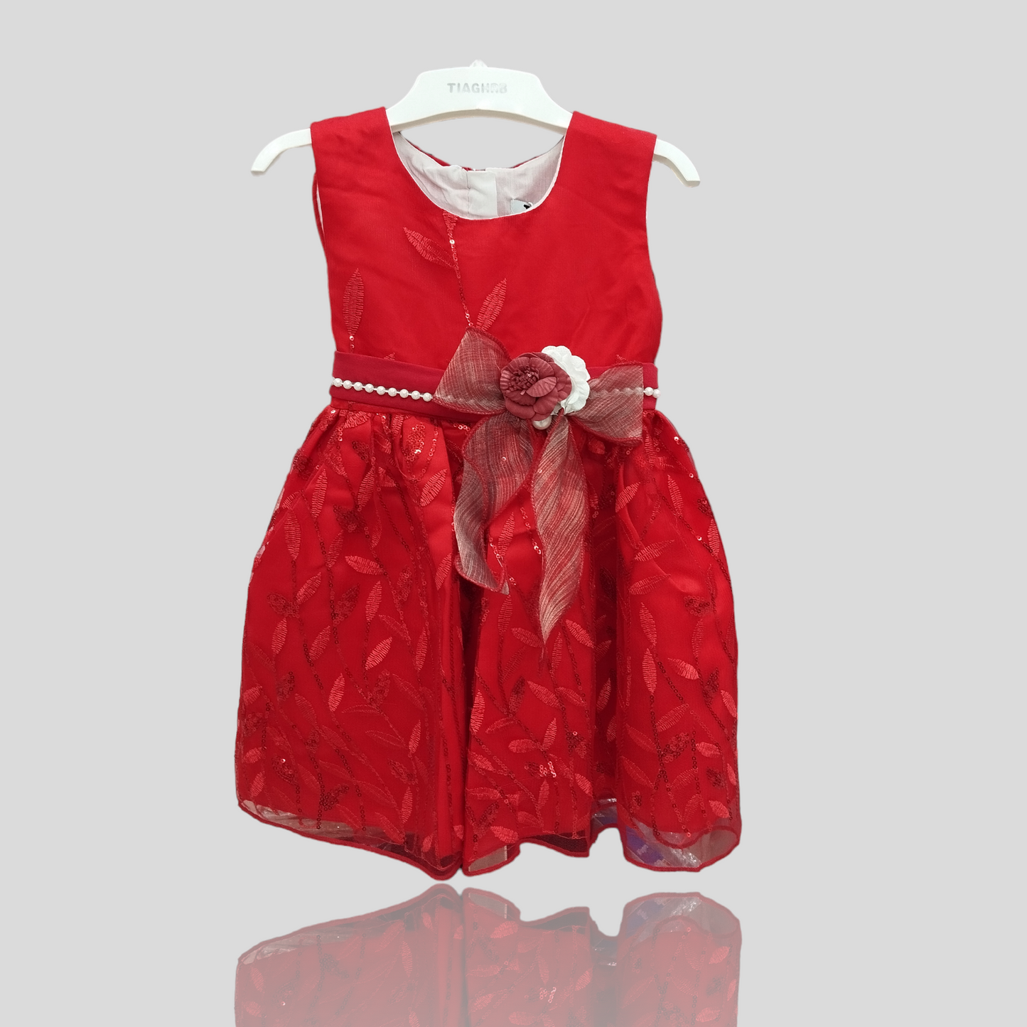 GIRLS FANCY FROCK RED