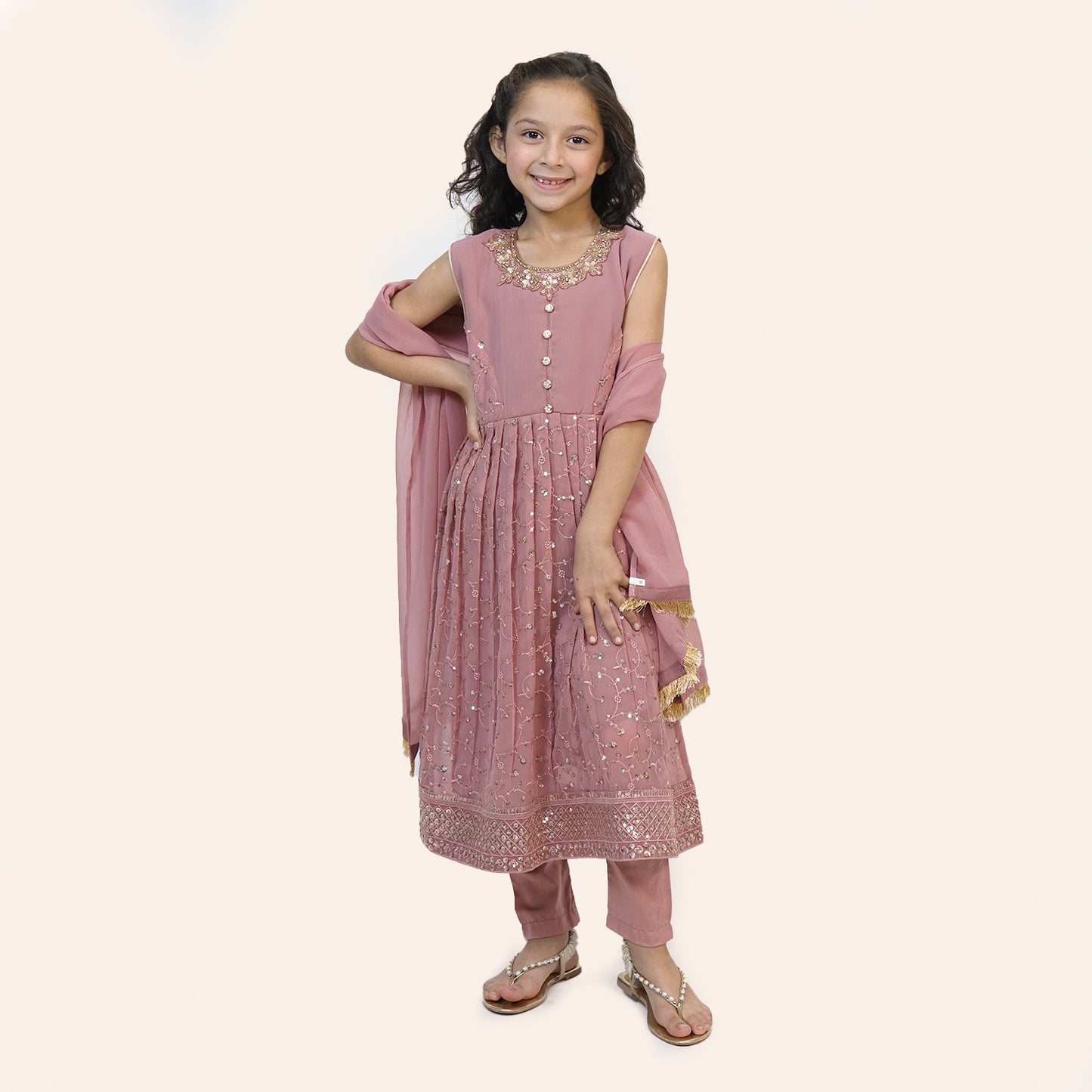 Selina Maxi Frock- Tea Pink