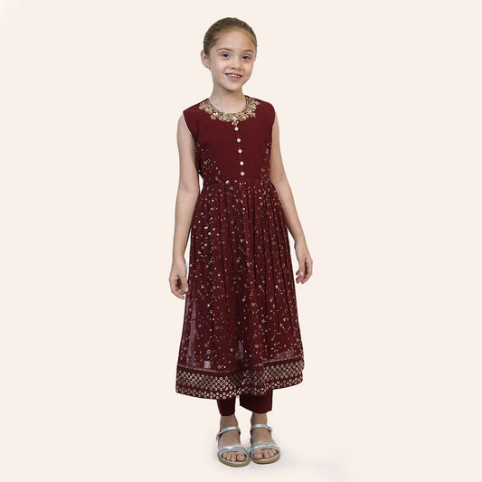 Selina Maxi Frock- Maroon