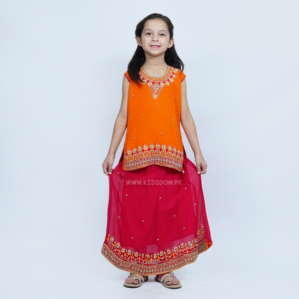 Aanchal Lehenga-Orange Pink