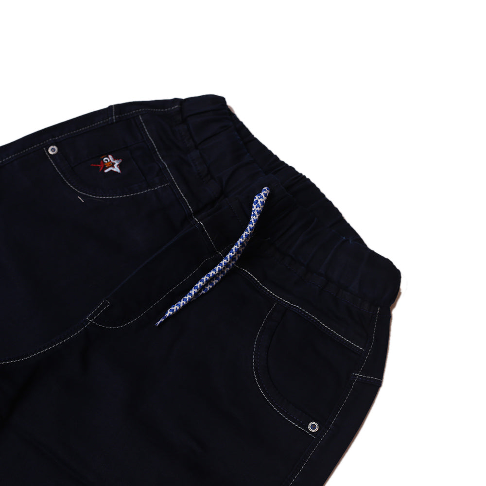 Long Shorts Cotton-Navy blue