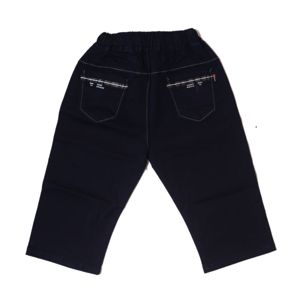 Long Shorts Cotton-Navy blue