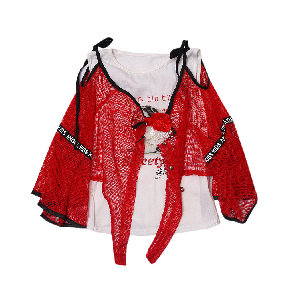 Princess T-shirt & Shrug-Red