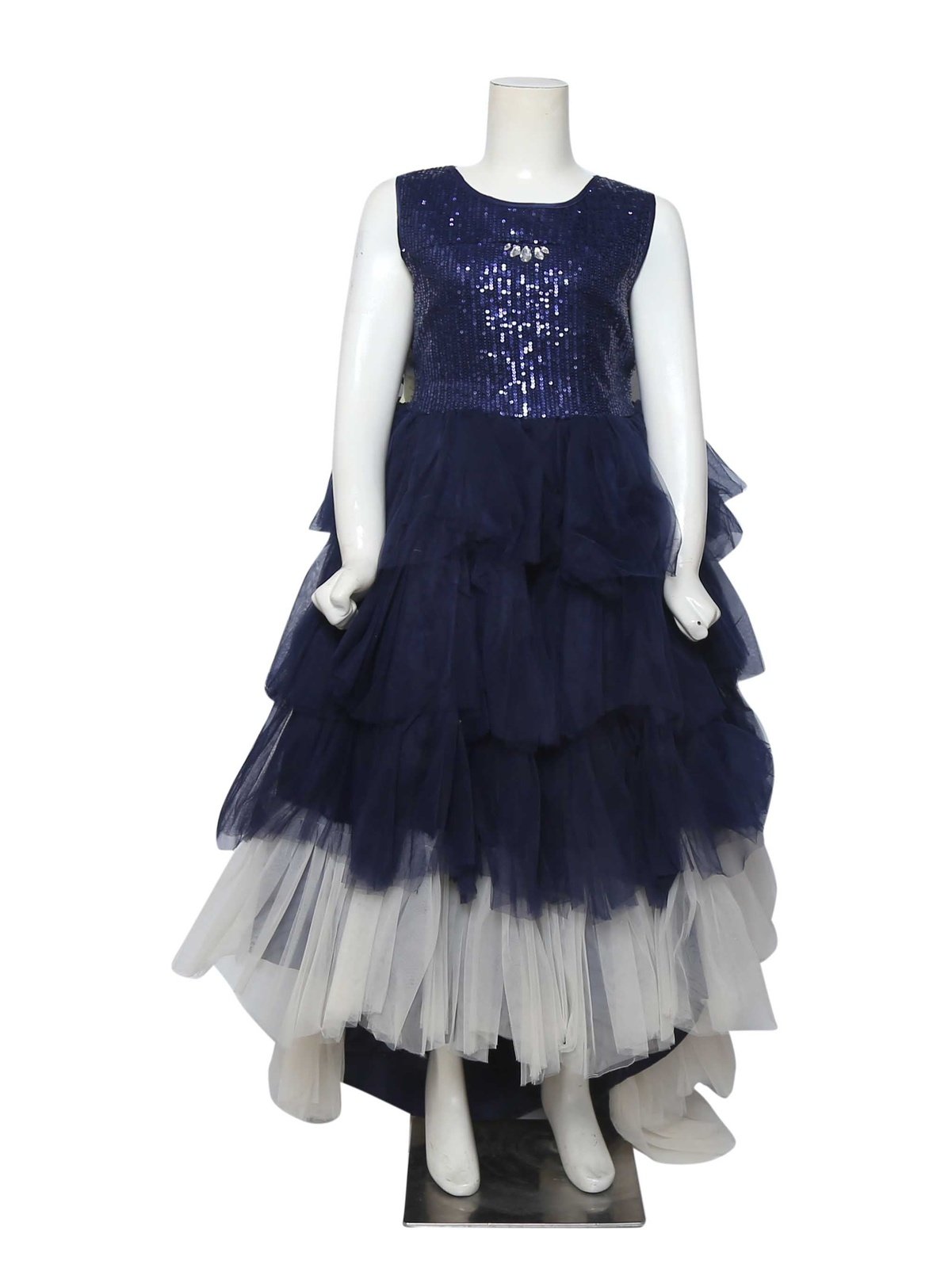 Peacock Tail Frock-Blue