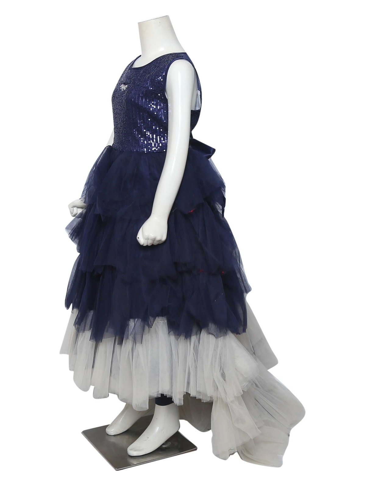 Peacock Tail Frock-Blue