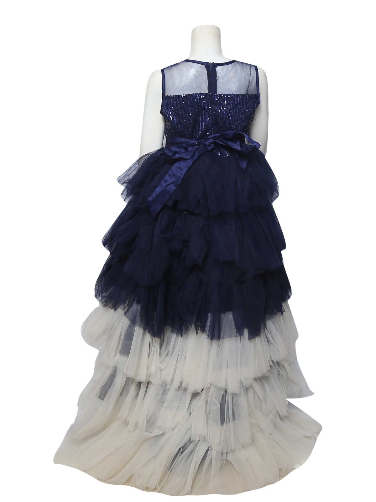 Peacock Tail Frock-Blue